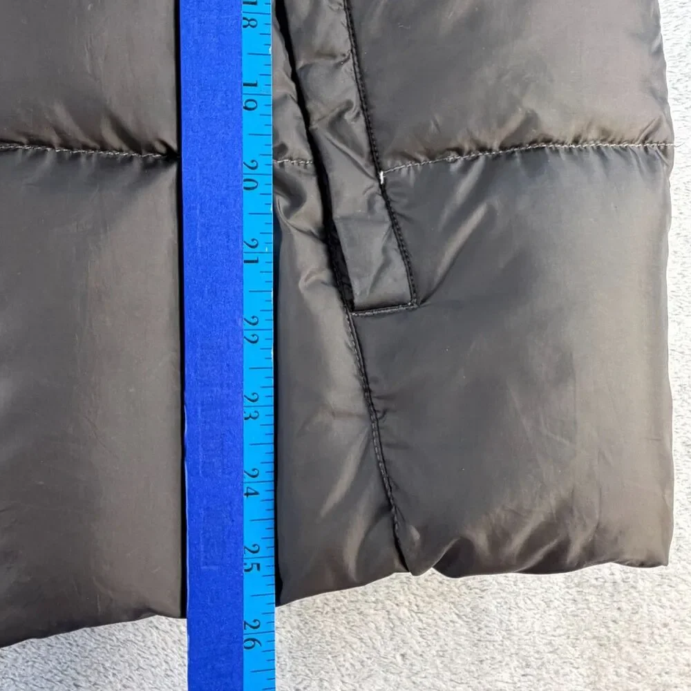 North Face Girls 550 Down Puffer Jacket Hooded Black Size XL 18